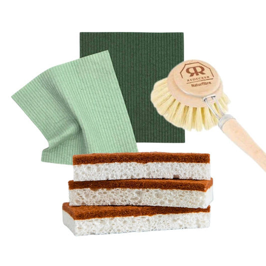 Brush & Sponge Bundle - For Kitchen & Bathroom Cleaning