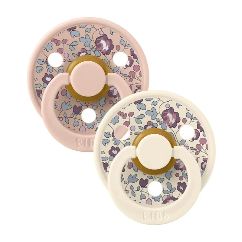 Bibs Round Natural Dummy Pacifier - Liberty Collection - Eloise/Blush