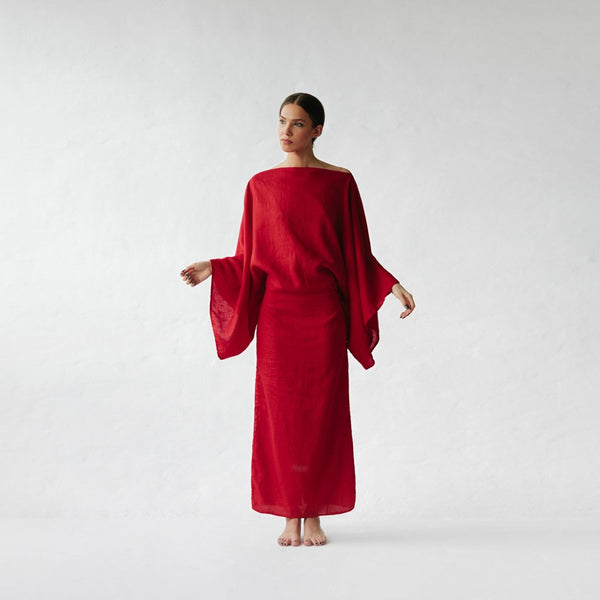 スーツ・フォーマル・ドレス kiko linen-dress-Kiko-red-33_grande