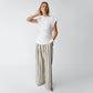 Seaside Tones Linen Pant - Brown Stripe