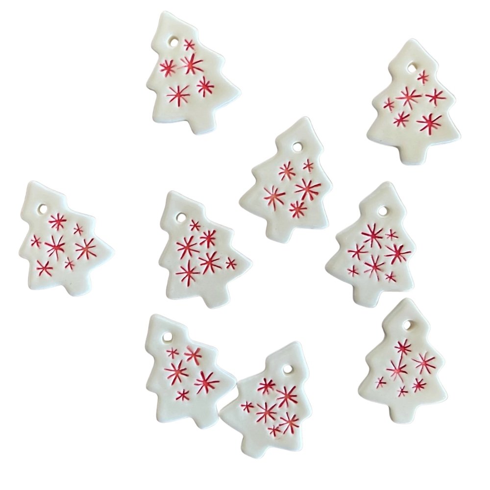 Paper Boat Press Mini Ceramic Decoration - Christmas Tree (One)