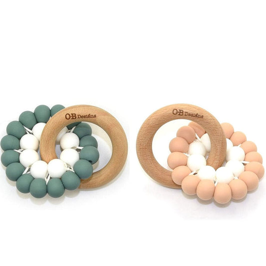 OB Designs Beechwood & Silicone Teether Toy