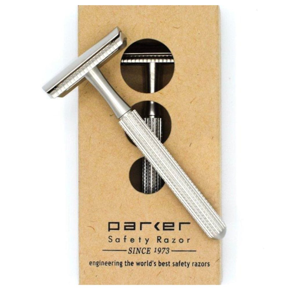 Parker 78R 3 Piece Safety Razor + Blades - Satin Silver