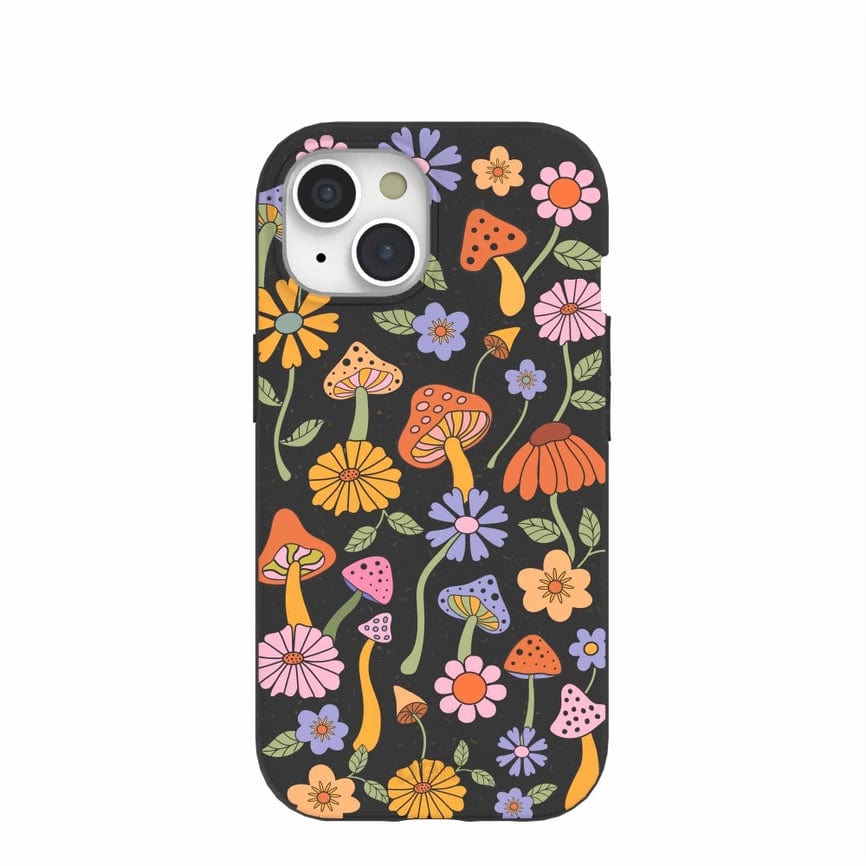 Pela Eco-Friendly Phone Case iPhone 15 - Black Midnight Shrooms