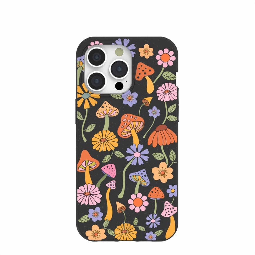 Pela Eco-Friendly Phone Case iPhone 15 PRO MAX - Black Midnight Shrooms