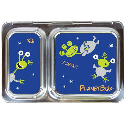 Planetbox SHUTTLE Lunch Box Kits (Box, Carry Bag, Container, Magnets) Expandable - Black / Aliens