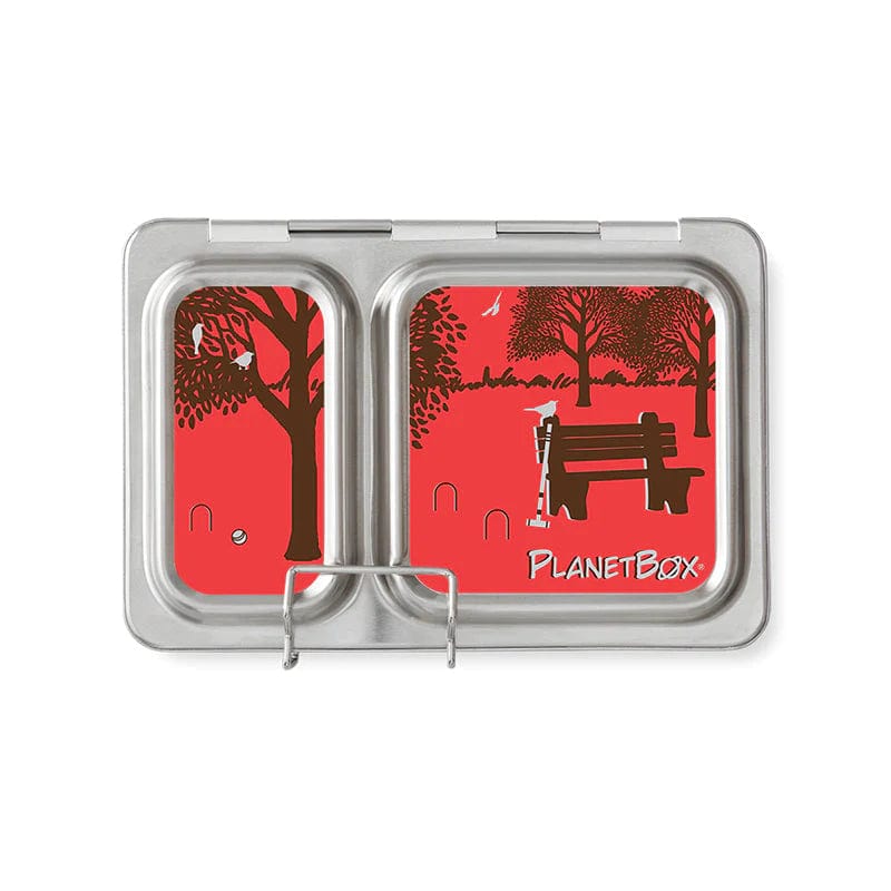 Planetbox SHUTTLE Lunch Box Kits (Box, Carry Bag, Container, Magnets) Expandable - Black / Day in the Park