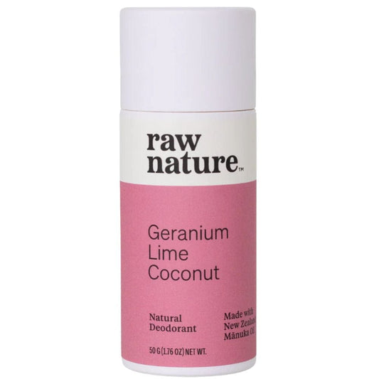Raw Nature Deodorant Stick 50g - Geranium, Lime & Coconut