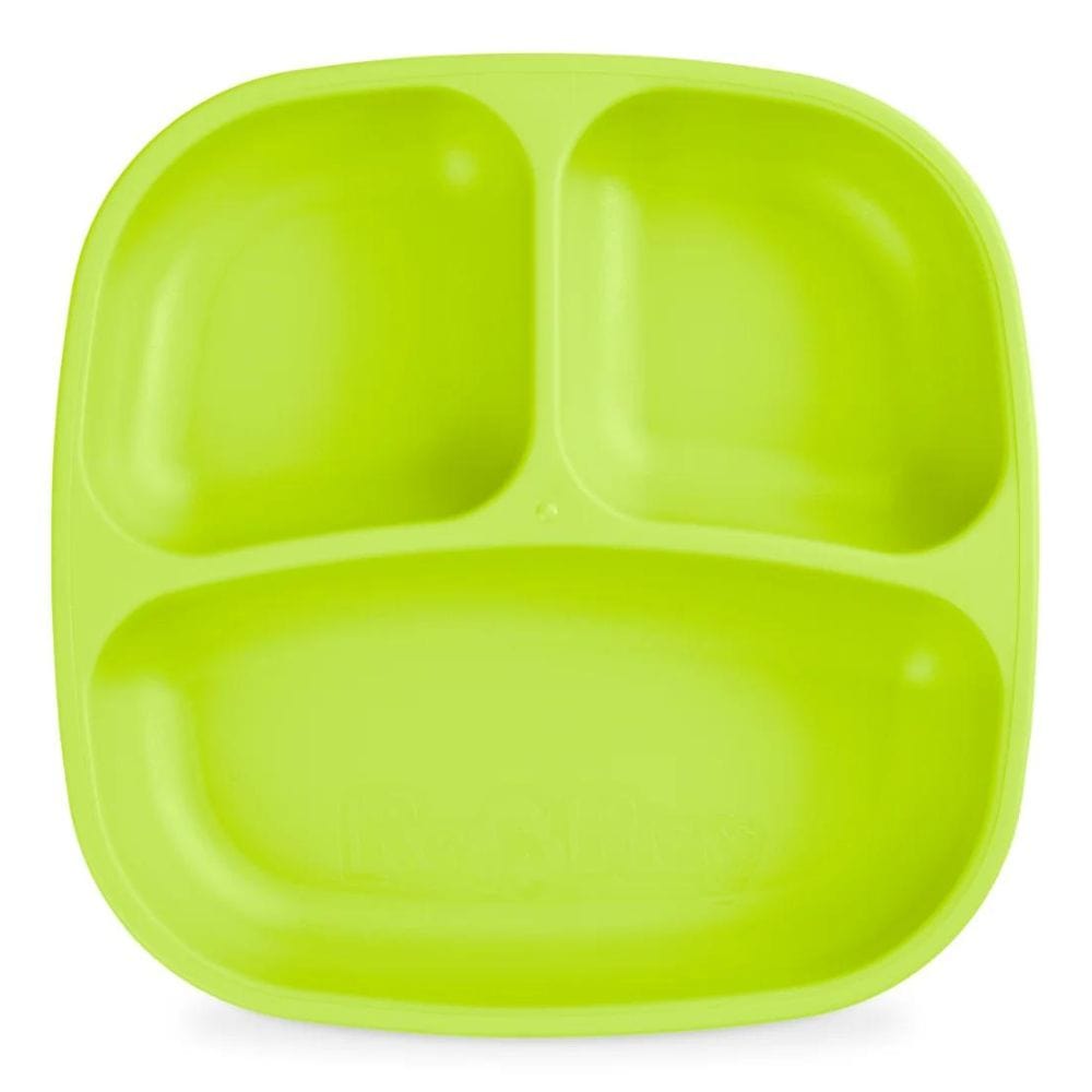 Re-Play Divided Plate Single Lime Green