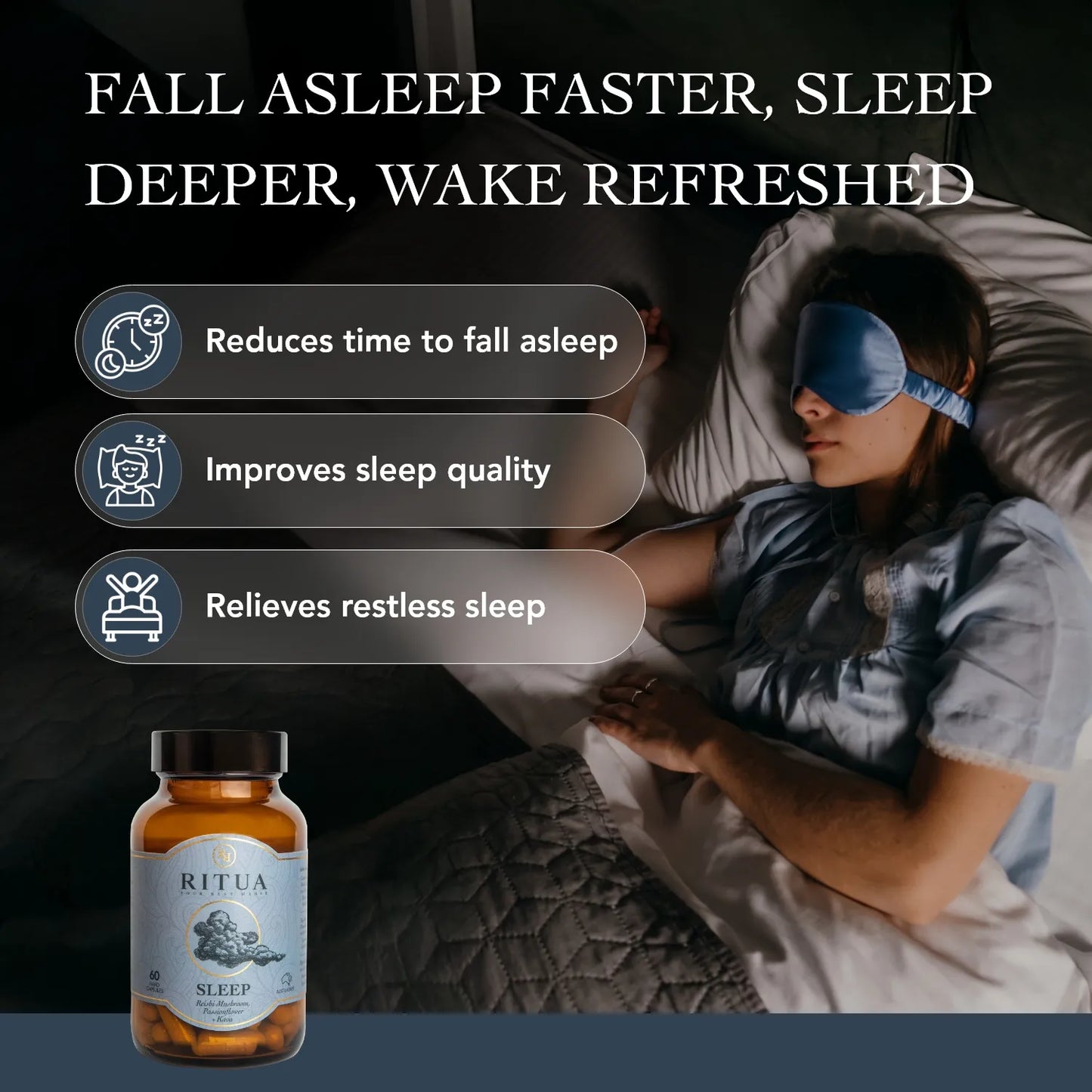 Ritua SLEEP Reishi Mushroom Passionflower Kava 60 Caps