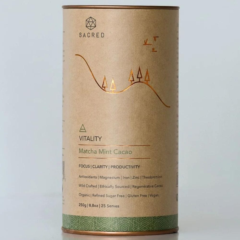 Buy Sacred Vitality - Matcha Mint Cacao Powder 250g | 25 serves – Biome ...