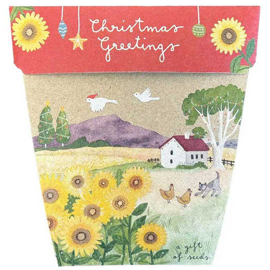 Sow 'n Sow Gift of Seeds Christmas Card - Sunflower Christmas Greetings