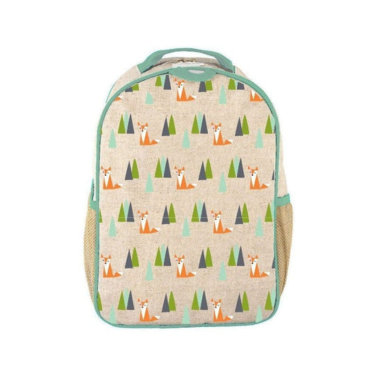 SoYoung Raw Linen Toddler Backpack - Olive Fox