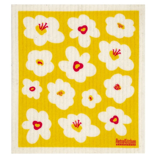 Swedish Dish Sponge Cloth Retro Flowers