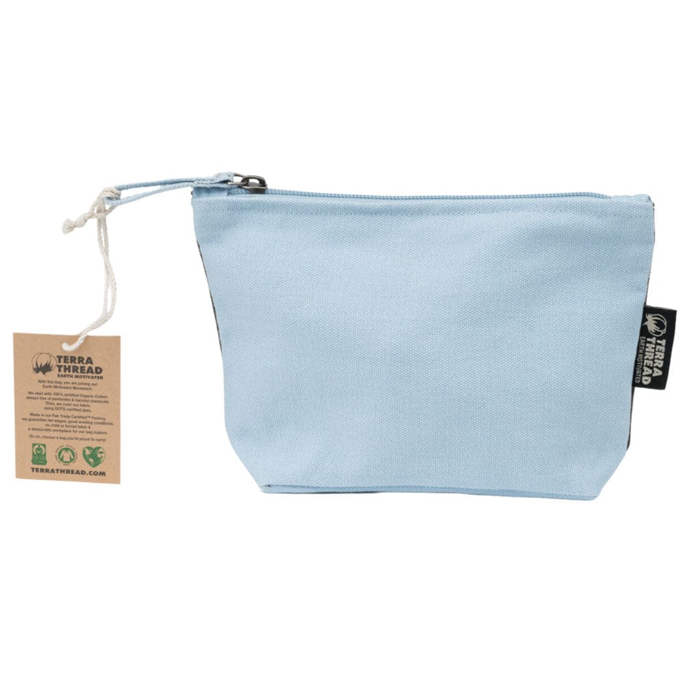 Terra Thread Honua Canvas Cosmetic Pouch Blue & Brown