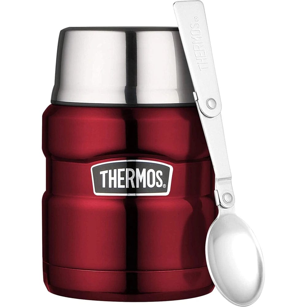 Thermos King Stainless Steel Insulated Food Jar (w/ folding spoon) 470ml Red