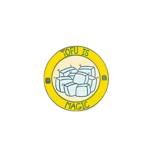 Red Parka Enamel Pin - Tofu is Magic