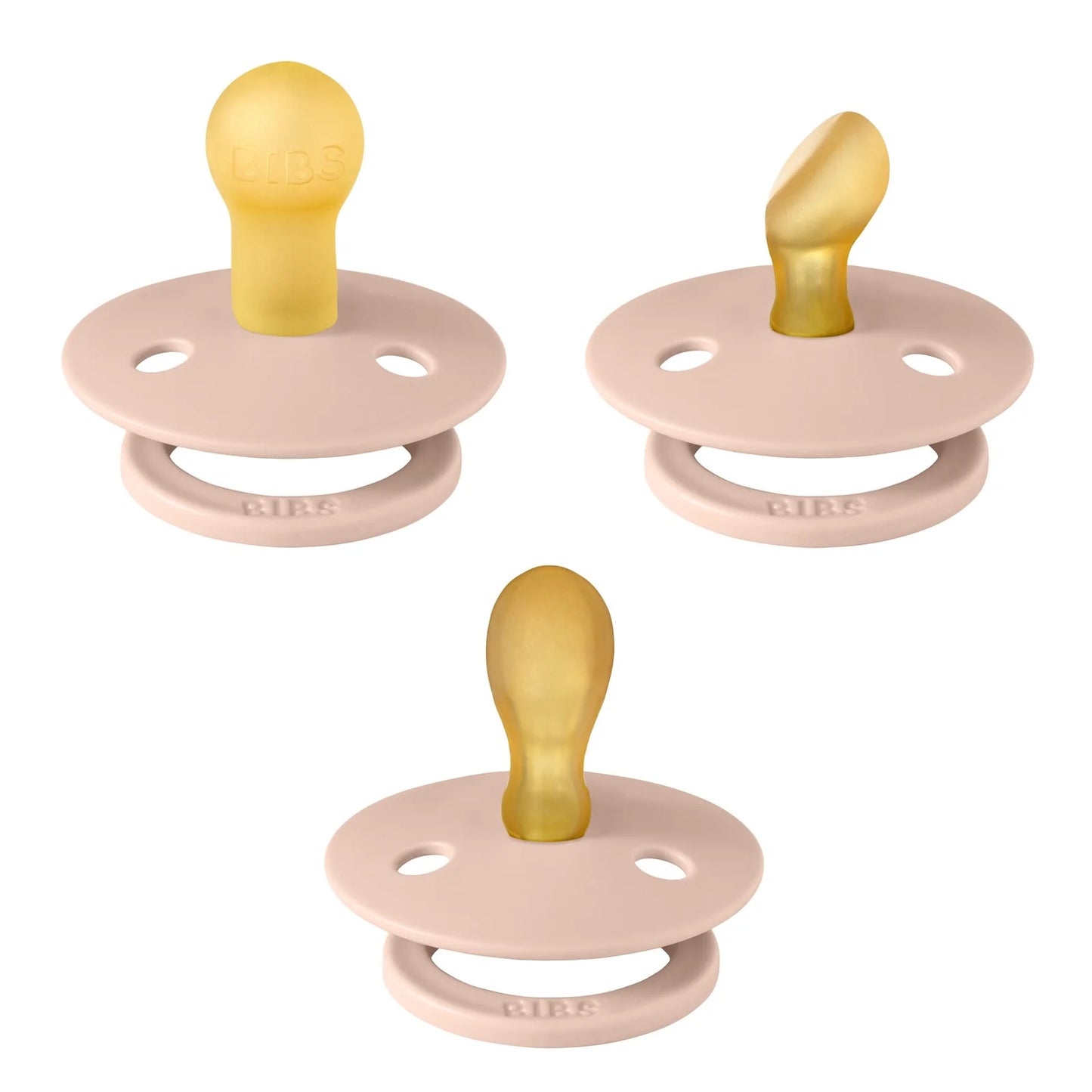Bibs Natural Dummy Pacifier - Try It 3 Pack Anatomical, Round, Symmetrical