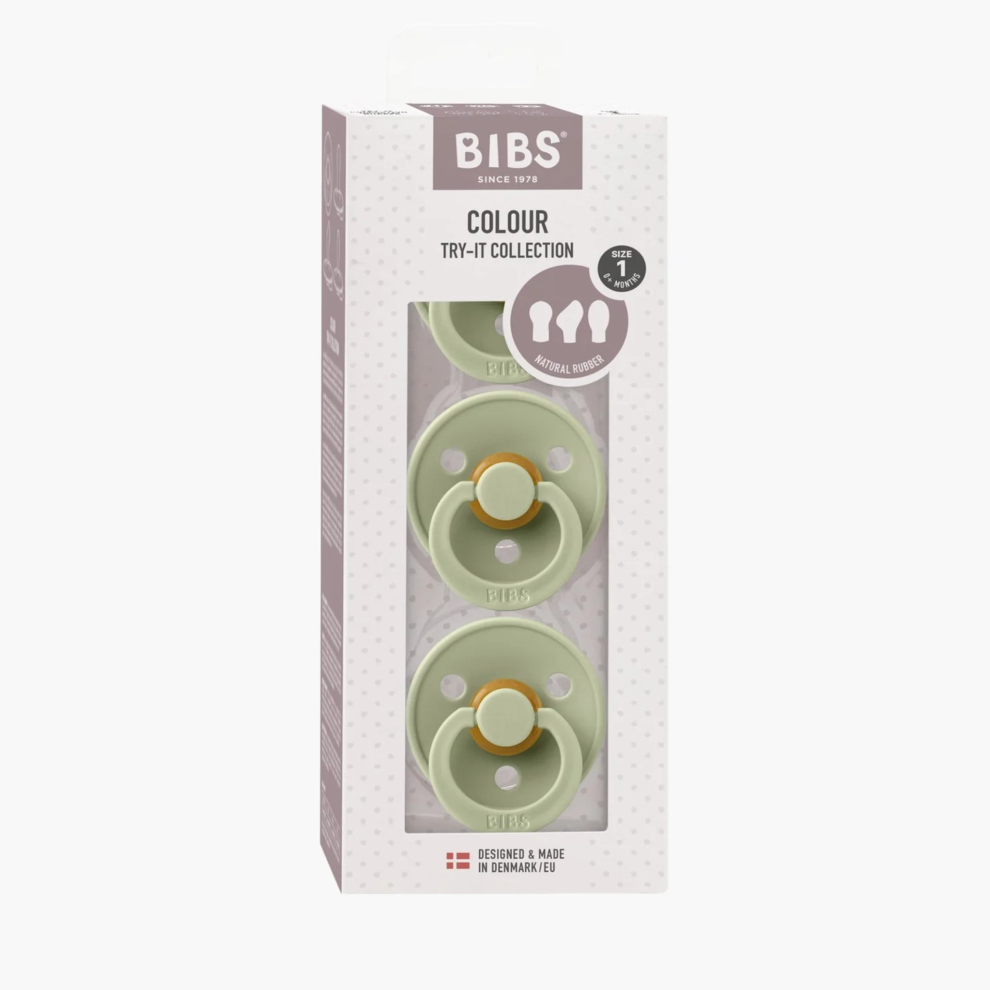 Bibs Natural Dummy Pacifier - Try It 3 Pack Anatomical, Round, Symmetrical