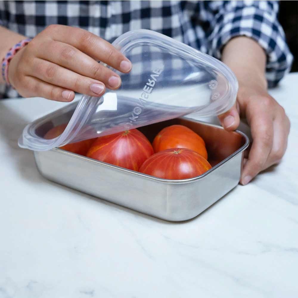 Round Nesting Trio Stainless Steel Lunch Containers Green Blue and