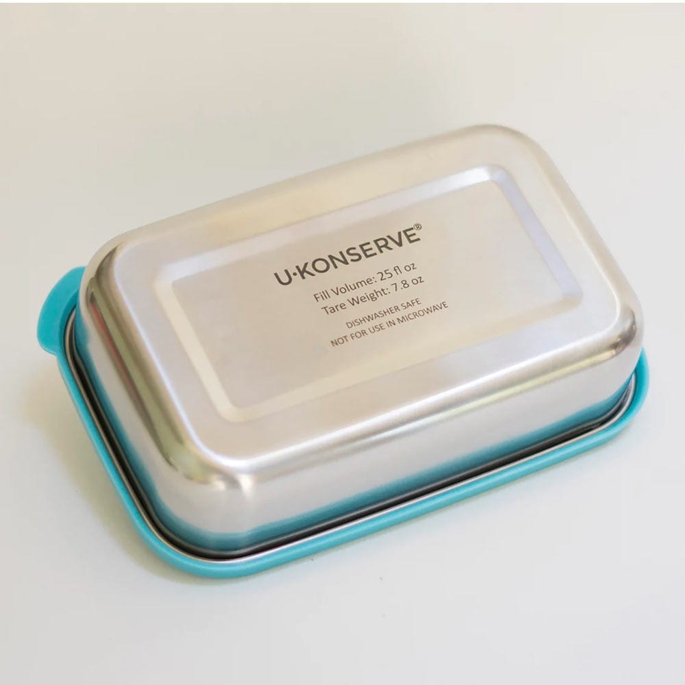 U Konserve Stainless Steel Food Storage Bento Box Container, Leak Proof Silicone Lid Dishwasher Safe - Plastic Free (50oz Teal)