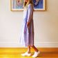 Who's Charlie Rosie Linen Dress 3/4 Sleeves Chambray Blue