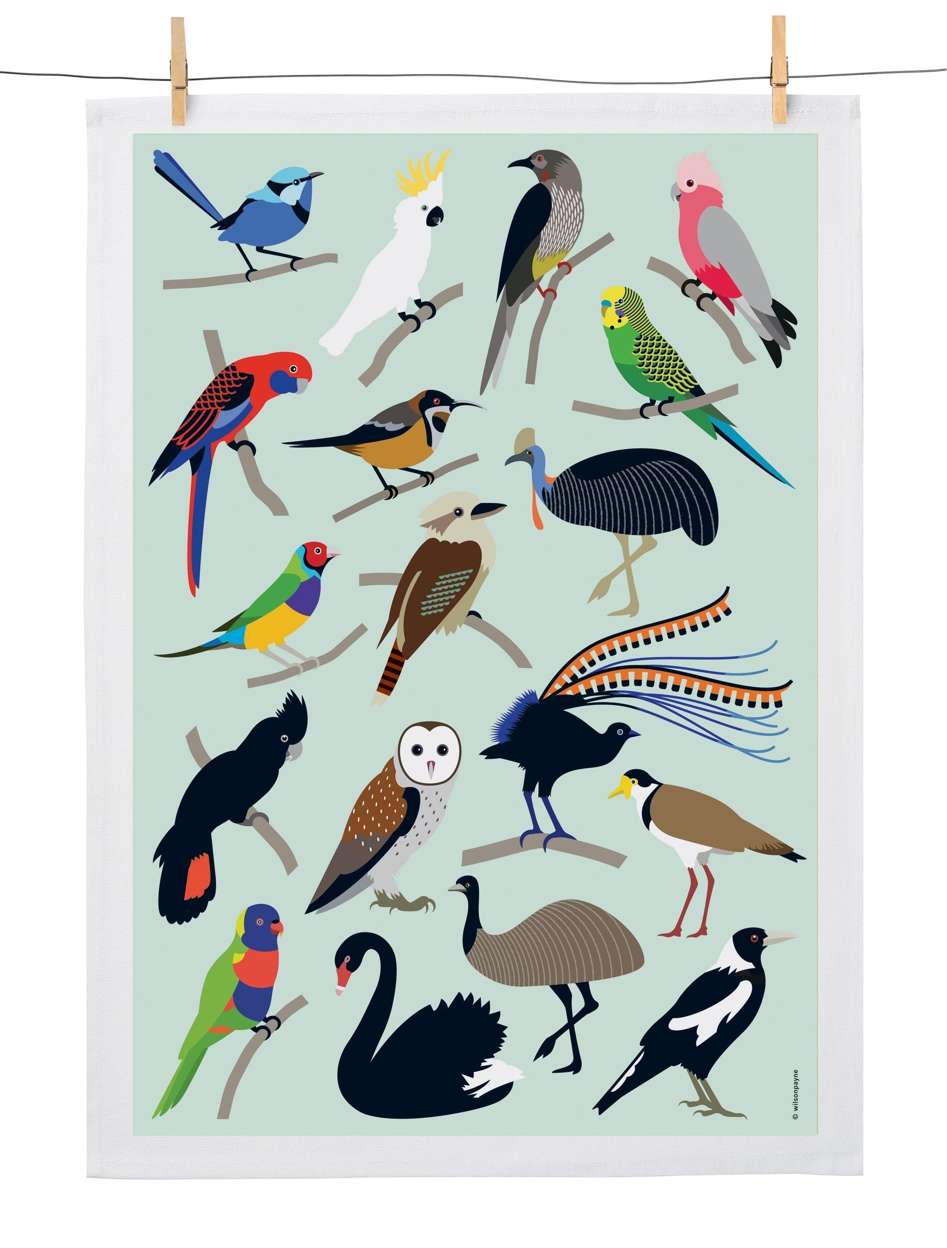 Wilson Payne Tea Towel Flock of Favourites