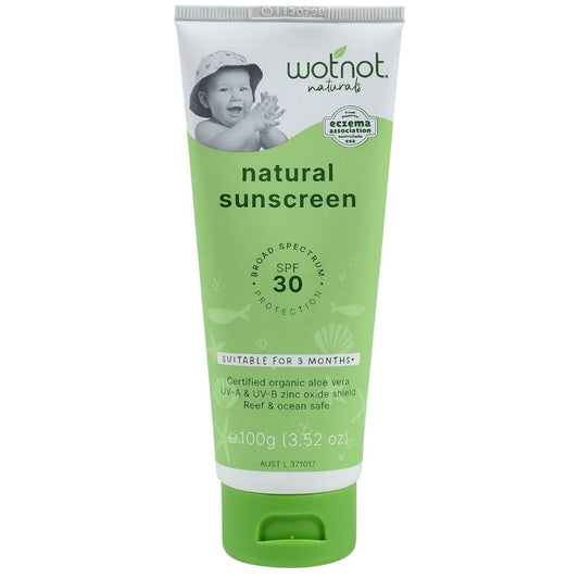 Wotnot palm oil free natural sunscreen SPF30 (3 month+) - 100g