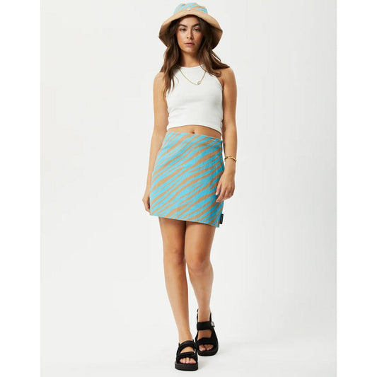 Afends Adi Hemp Mini Skirt - Blue Stripe
