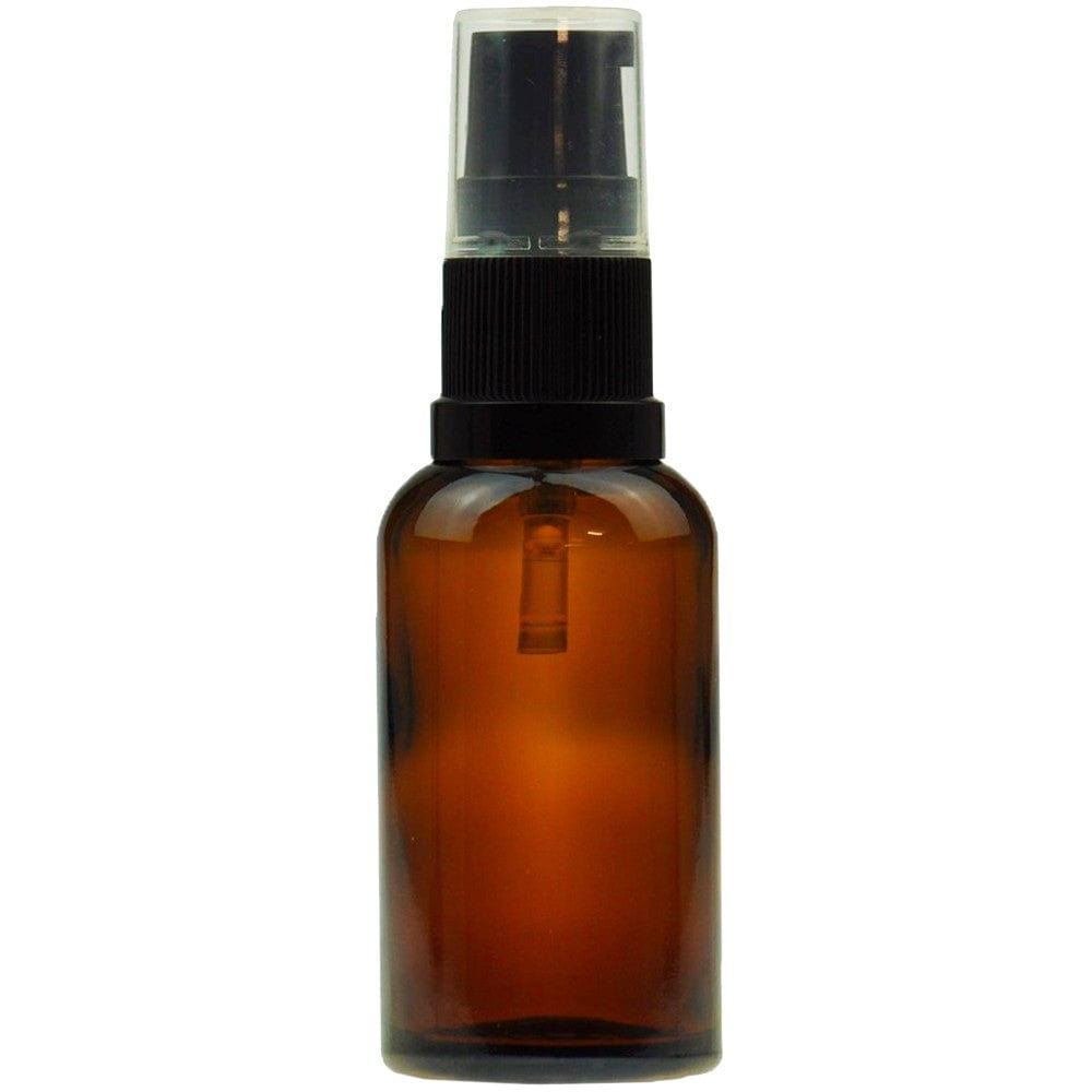 Amber Glass Bottle with Black Serum Pump 15ml
