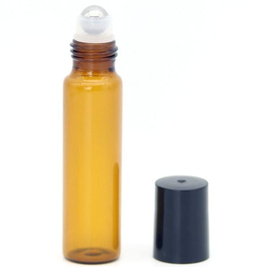 Amber Glass Roll On Reusable Bottle 15ml