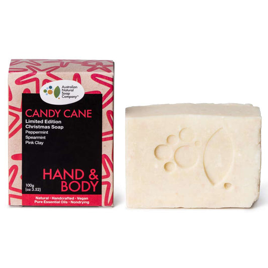Australian Natural Soap Company Christmas Edition Hand & Body Soap Bar - Candy Cane