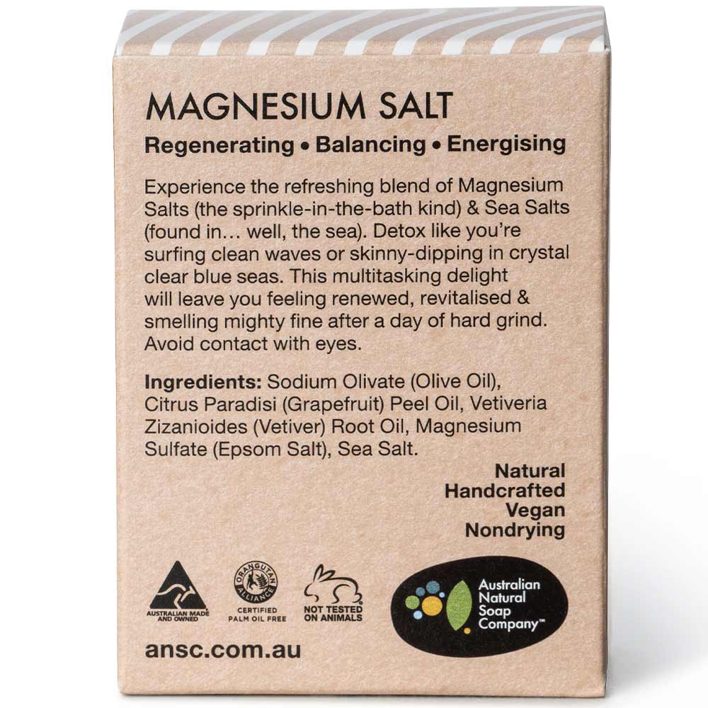 Australian Natural Soap Company Face & Body Bar - Magnesium Salt