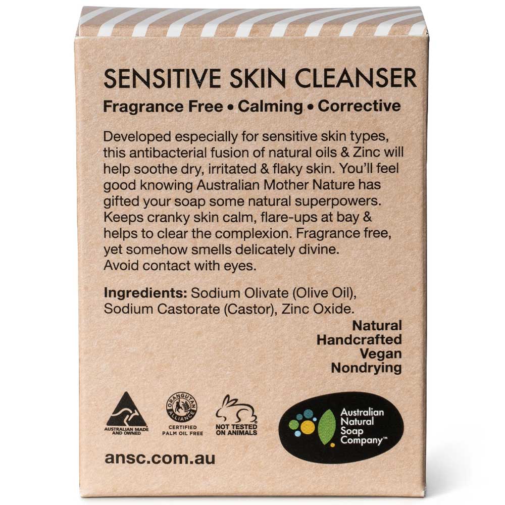 Australian Natural Soap Company Face Cleanser Bar - Sensitive Skin (Calamine)