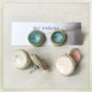 Bec English Ceramics Button Earrings - Pink