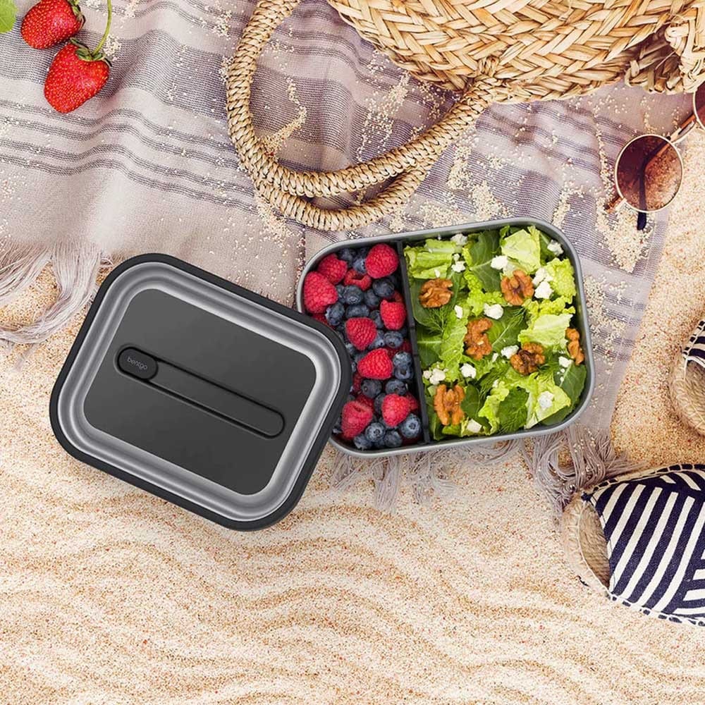Buy Bentgo Microwavable Stainless Steel Leak-proof Lunch Box 1200ml Black –  Biome US Online