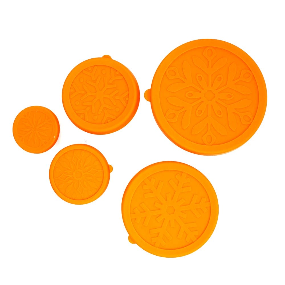 Biome Stainless Steel Nesting Containers Orange Lids - Set of 5
