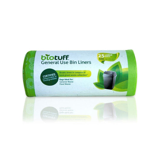 Biotuff Compostable 60L Liner - 25 bags