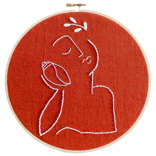 Brynn & Co. The Conch Shell Whisper Embroidery Kit - Terracotta