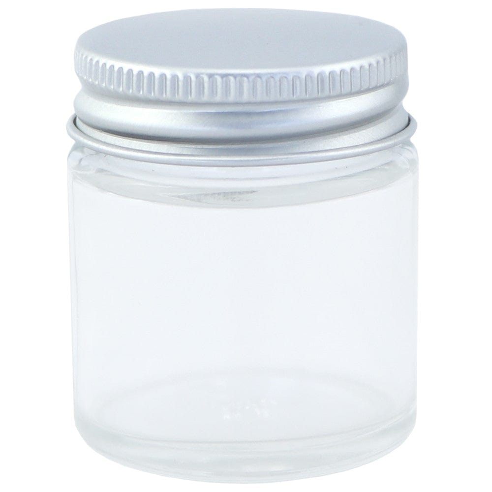 Clear Glass Jar with Silver Cap 30ml