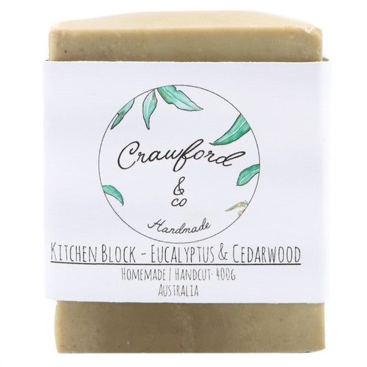 Crawford & Co Kitchen Soap Block 400g - Eucalyptus & Cedarwood