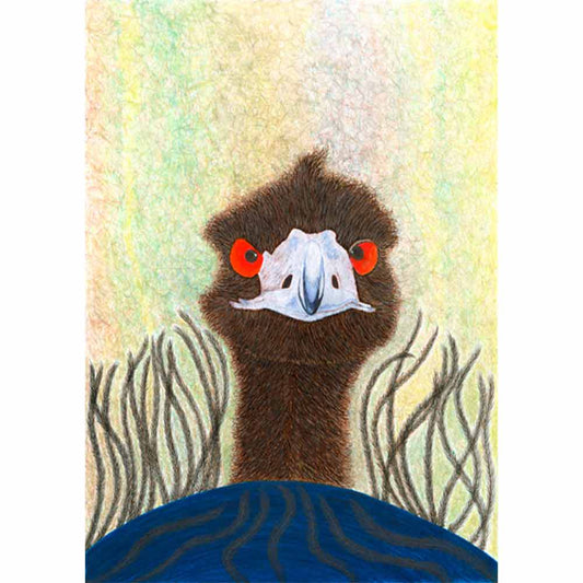Dancing Wombat Art Card - Emu