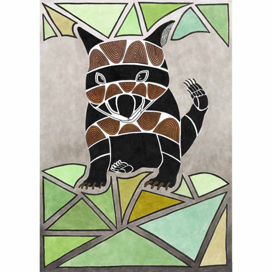 Dancing Wombat Art Card - Warendj the Wombat
