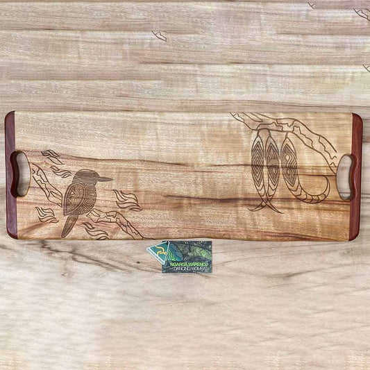 Dancing Wombat Campor Laurel Long  Rectangular Board - Kookaburra and Redgum