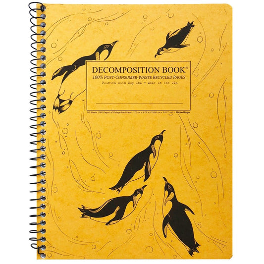 Decomposition Large Spiral Notebook (Lined) - King Penguins