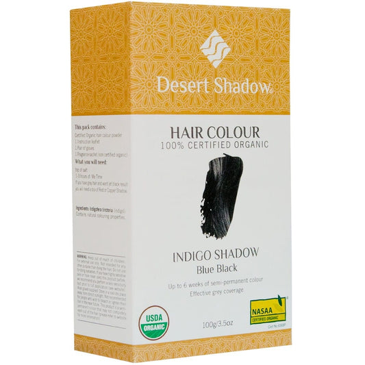 Desert Shadow Organic Hair Colour - Indigo (blue/black) Shadow 100g