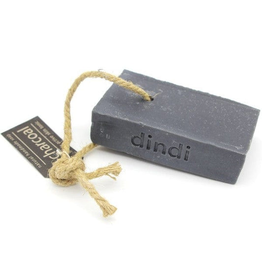 Dindi Naturals Soap Bar on Rope 200g - Charcoal