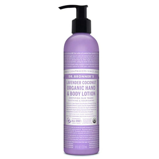 Dr. Bronner's Organic Hand & Body Lotion Moisturiser 237ml - Lavender Coconut