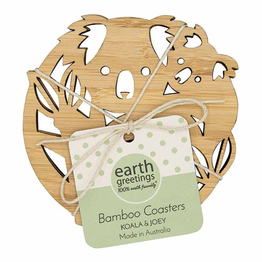 Earth Greetings Bamboo Coasters - Koala & Joey