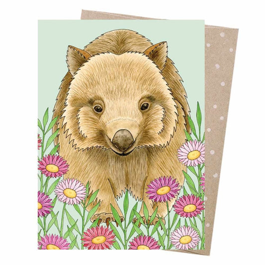 Earth Greetings Card - Spring Wombat